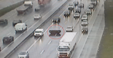 PICS: A Skip Has Landed In The Middle Lane Of The M50 This Afternoon