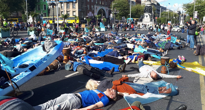 PICS: Extinction Rebellion Staged A ‘Die-In’ On O’Connell Bridge This Afternoon