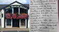A Dublin pub has shared a brilliant apology it received after two bar stools were stolen