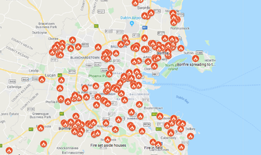 This map shows the extent of Dublin Fire Brigade’s stellar work on Halloween night