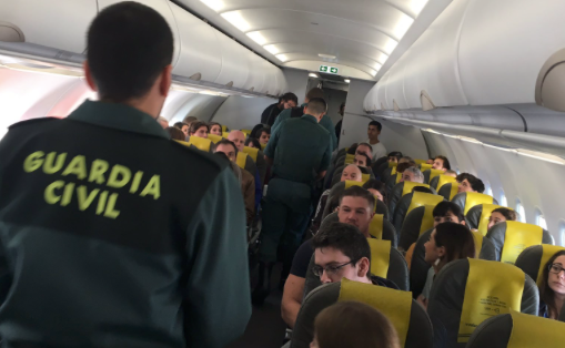 The flight to Dublin Airport was delayed