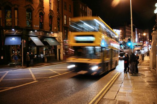 Dublin bus at night