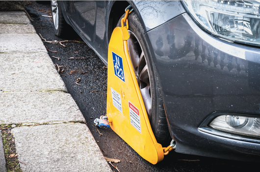 Car clamped