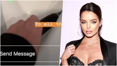 Maura Higgins sends message to ‘f**kboys’ by scrubbing toilet with a toothbrush