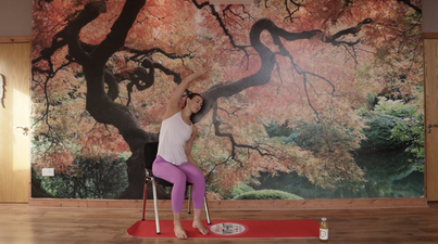 This chair yoga is great for those of us who spend a lot of time at a desk