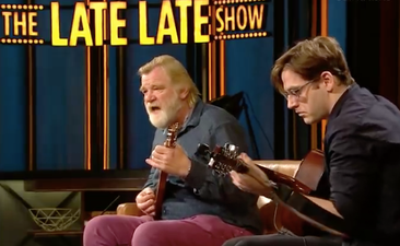 Brendan Gleeson blows viewers away with rare musical performance on Late Late Show