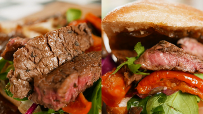 This homemade steak sandwich is the lunch of champions