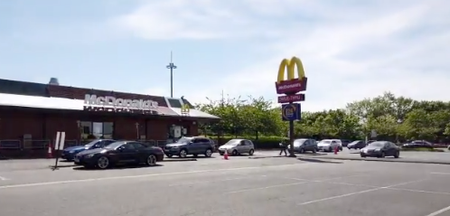 WATCH: McDonald’s reopened today and the queues are spilling out onto the roads
