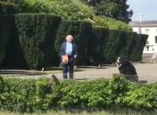 WATCH: President steps out to listen to impromptu concert outside the Áras