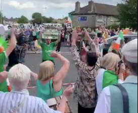 WATCH: Crowds gathered in Walkinstown today to celebrate Jack Charlton