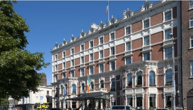 The statues outside the Shelbourne Hotel are set to be restored