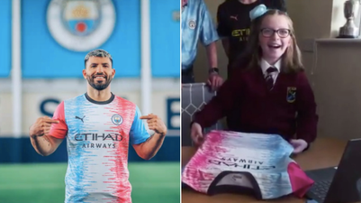 WATCH: Sergio Aguero surprises Dublin girl after she wins jersey design competition