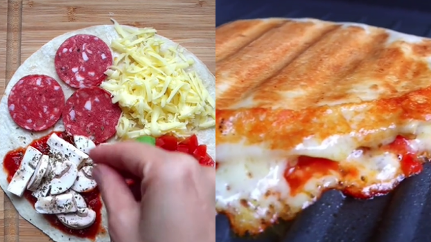 This simple home-made pizza wrap will make you excited for lunchtime