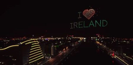 WATCH: Dublin skyline illuminated by 500 drones for stunning St Patrick’s Day light display