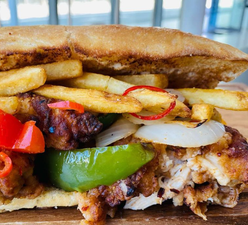 This spot at Spencer Dock is serving up Spice Bag Sambos