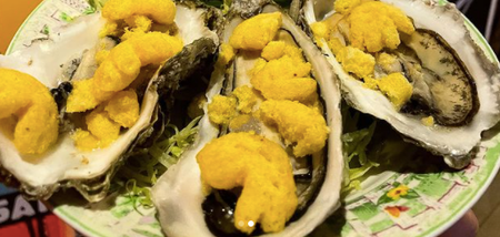 Oysters and WHAT? We’re very intrigued by this combo from Happy Endings