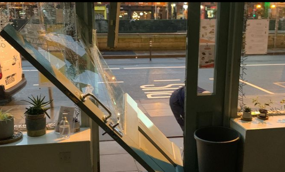 door broken in from robbery