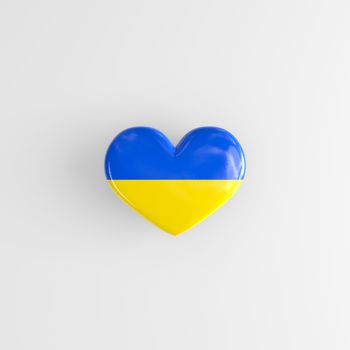 heart painted in the blue and yellow colours of Ukraine