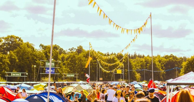 tents and crowds walking at Electric Picnic