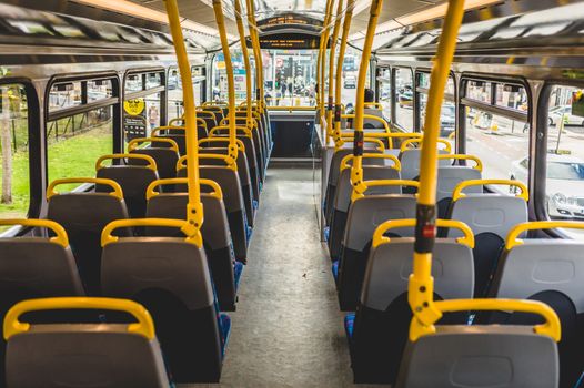 interior of the top deck of a dublin bus