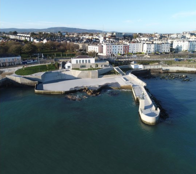 aerial shot of the new dun laoghaire baths