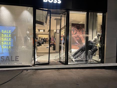 the hugo boss store on grafton street after a break in