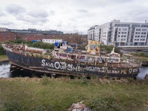 Calls to restore historic MV Naomh Eanna which is capsized in Grand Canal Dock